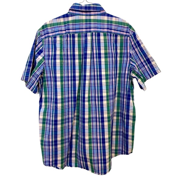 Vineyard Vines Short Sleeve Whale Shirt. Blue/Green with pink Plaid. Size L - Picture 2 of 7